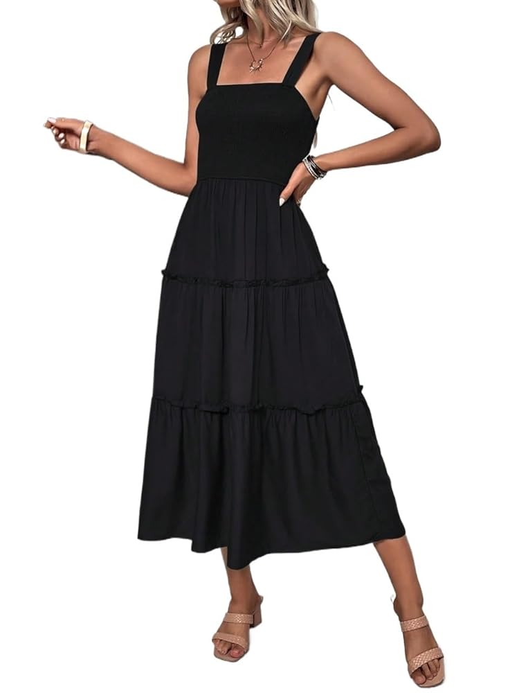 Amazon.com: ARTANT Women's Casual Solid Frill Trim Cami Long
